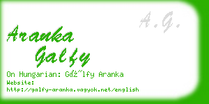 aranka galfy business card